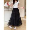 2026 Spring Plus Size Women's Korean Style Patchwork Elastic Waist Skirt
