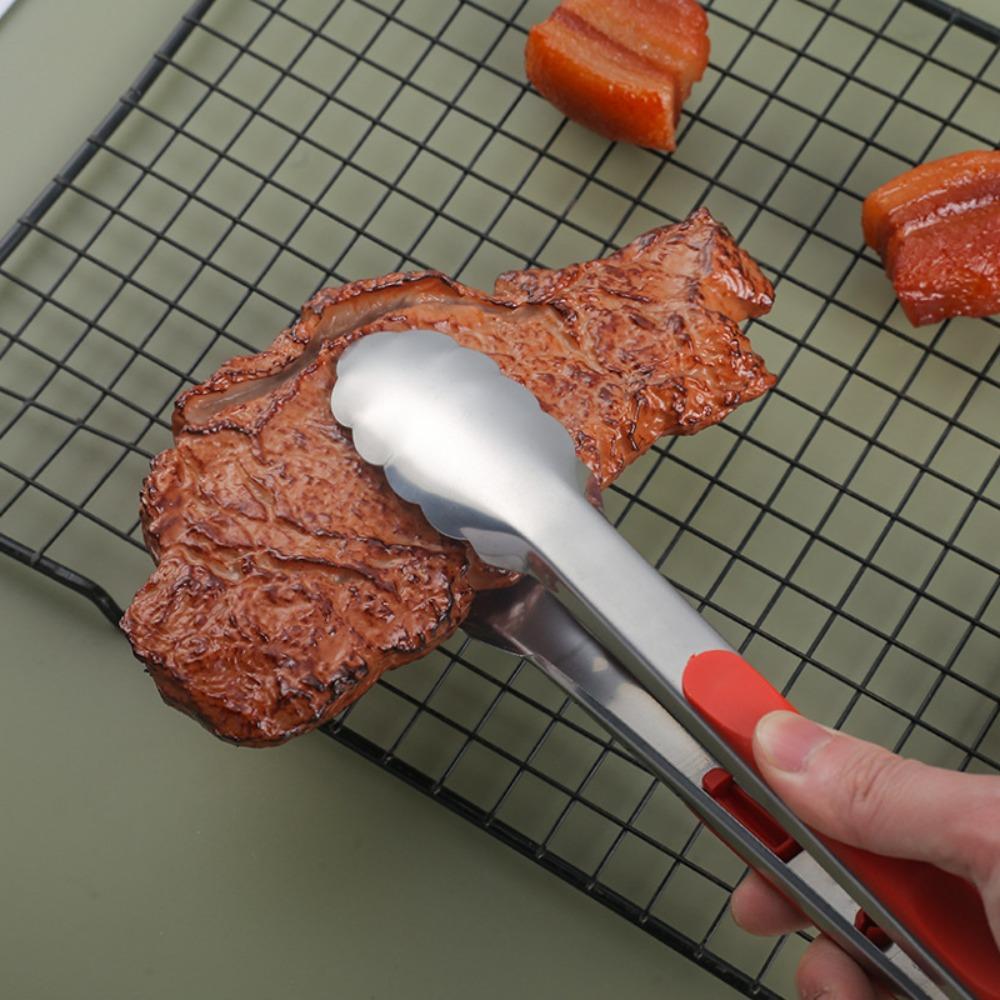 New Stainless Steel Barbecue Tongs Non-Slip Thickened Bread Tongs Lengthened Multifunctional Food Tongs Kitchen Gadgets