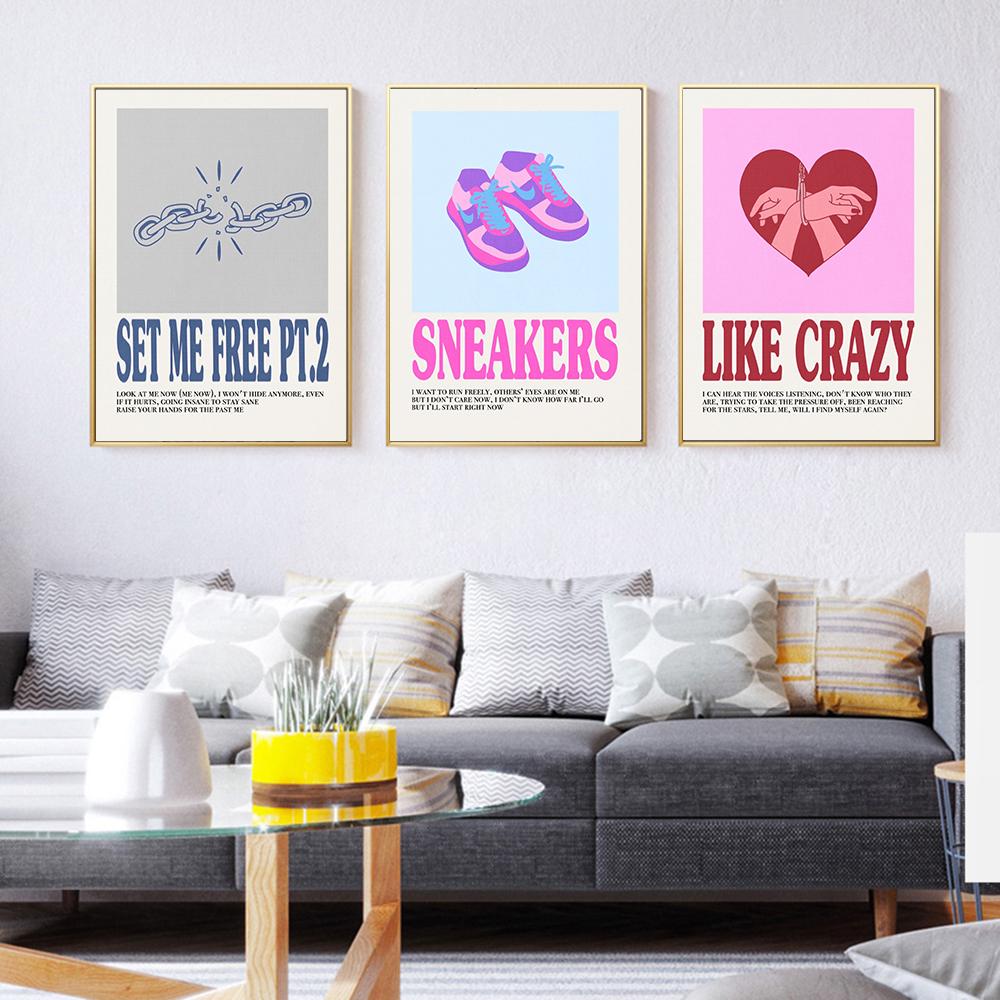 Fashion Color Poster Kpop Canvas Art Prints Painting Wall Picture For Living Boy Bedroom Room Modern Home Decoration Fans Gifts