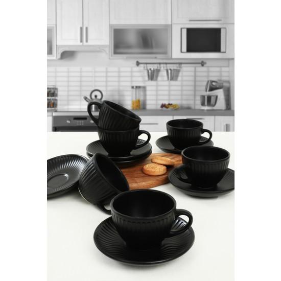 

Чайный сервиз Keramika Matte Black Myra, 12 предметов, на 6 персон