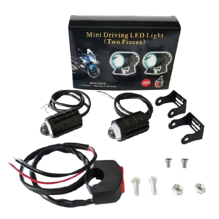 

Strong Aluminum Motorcycle Headlight Double Beam LED Quick Installation No Tools Required Suitable for Night Fog Riding 1
