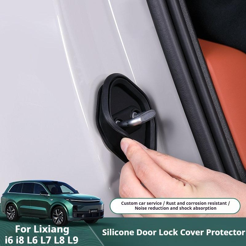 Car Door Lock Cover for Li Lixiang I6 I8 L6 L7 L8 L9 Car Door Lock Catch Silicone Protection Cover Li Ideal Auto Door Limiter