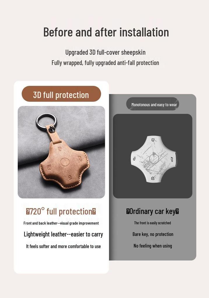 Dongfeng Yipai 007/008/Nano 06 Alcantara Suede 3D Key Case Cover