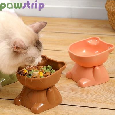 Ciotola per gatti Ciotola per cibo per animali domestici in plastica a prova di perdite Dispenser di acqua Protezione alta per i piedi Vertebra cervicale Ciotole per gatti Forniture per animali domestici