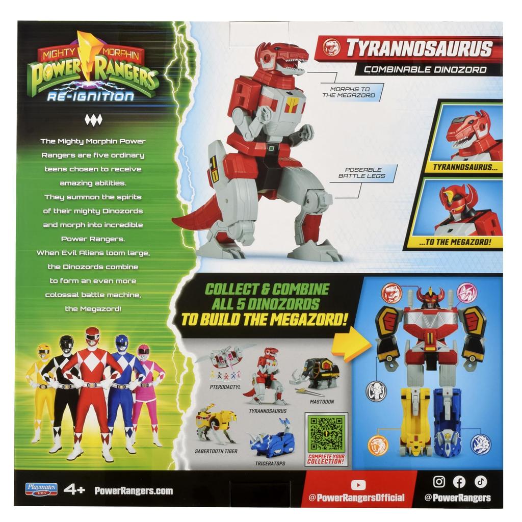 Playmates Toys Mighty Morphin Power Rangers Tyrannosaurus Combinable Dinozord