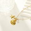 Sweet Starfish Shell Collarbone Chain Seaside Vacation Women Pearl Pendant  Summer