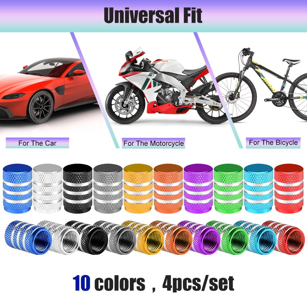 AUTCOAT 4Pcs Aluminum Car Wheel Tire Valve Caps Tyre Rim Stem Covers Airdust Waterproof For Automobiles Motorcycles Trucks Bikes Stem Caps1