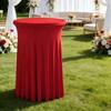Solid Color Height Stretch Round Tablecloth Long Drape Bar Counter Cover  Auditorium