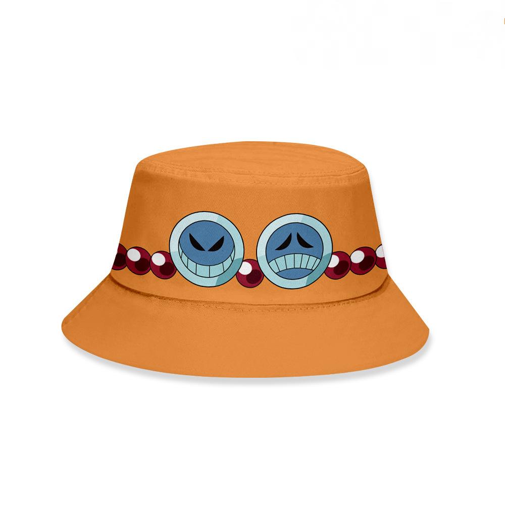Unisex Printed Bucket Hat Japanese Anime Cartoon Graphic Sun Hat Foldable Outdoor Beach Fisherman Headwear Men Women Travel