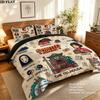 Away Pattern Bedding Quilt Set Quilt Cover Pillowcase Home Birthday Gift(1 * duvet cover + 2 * pillowcase, without core)