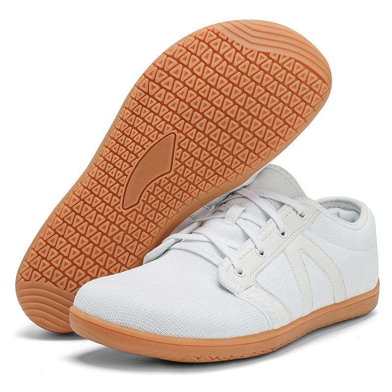 Cross-border Wide Head Barefoot Running Shoes: Soft Sole, Breathable Fly Knit for Couples, Comfortable Jogging Sneakers