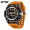 SANDA Youth Waterproof Sports Watch - Cool Trendy Multi-functional Dual Display in Black Technology Design