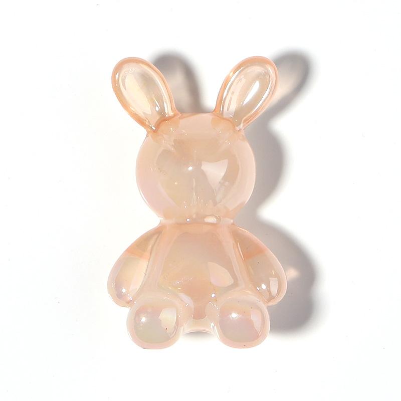 10Pcs Plated Color Acrylic Beads Cartoon Cute Rabbit Violent Bear Bead For DIY Bracelet Phone Chain Keychain Jewelry Ornament
