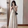 French Seaside Vacation Style Small Flying Sleeves Polka Dot Dress Summer Women's New Thin White Dress