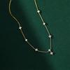 Copper Plated Luxury Long Lace Ankle Chain for Women Four-leaf Clover Design Dainty Trendy Lockbone Necklace Elegant