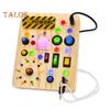 LED Light Switch Busy Board Toddler Light-up Switch Control Wooden Board Fine Motor Skills Kids Educational Learning Activity Game Board Toy