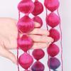 Synthetic 1Pcs Ponytail Extension Corlorful Bubble Braid Long Lantern Braided Ponytail with Hair Tie Straight Hairpieces