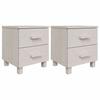 VidaXL Tables de chevet HAMAR 2 pcs Blanc 40x35x44,5 cm Bois massif 340409