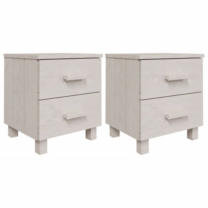 VidaXL Tables de chevet HAMAR 2 pcs Blanc 40x35x44,5 cm Bois massif 340409