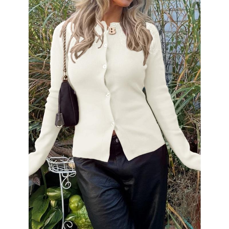 Casual Solid Color Long-sleeved Button-down Shirt for Women 2025 Autumn and Winter