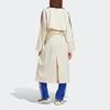 Adidas Originals Trefoil Side Stripe Single-Breasted Belted Long Trench Coat Women Outerwear White IC5588
