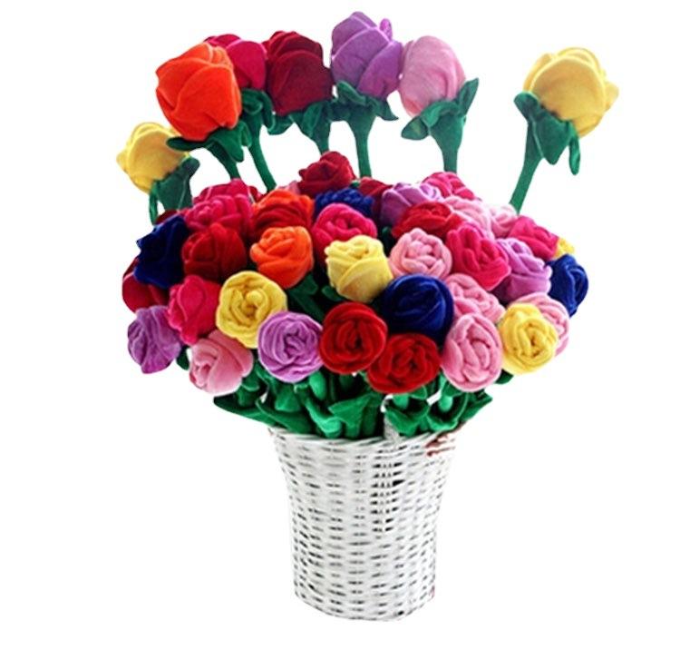 Simulation Rose Plush Toy Creative Curtain Buckle Wedding Event Gift Decoration Gift Labeling Wholesale