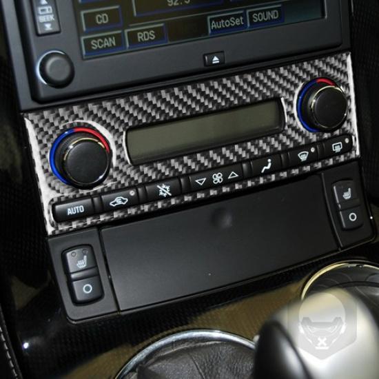 For Chevrolet Corvette C6 05-07 Carbon Fiber Interior Climate Control Cover Trim