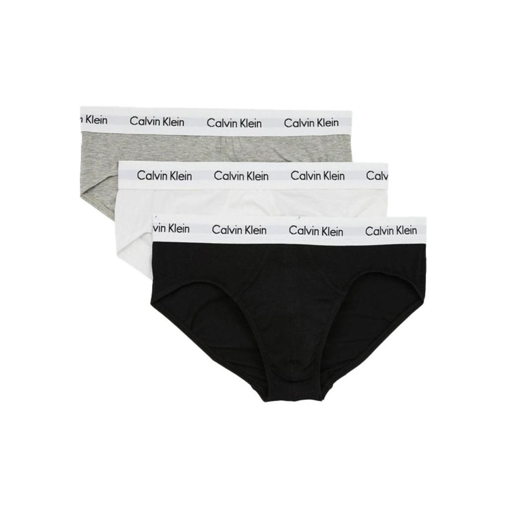 Calvin Klein Braguita Hip 3P Bloque de Color Jacquard con Logo Cómoda Ropa Interior Triangular Ropa Interior para Hombre 0000U2661G-998