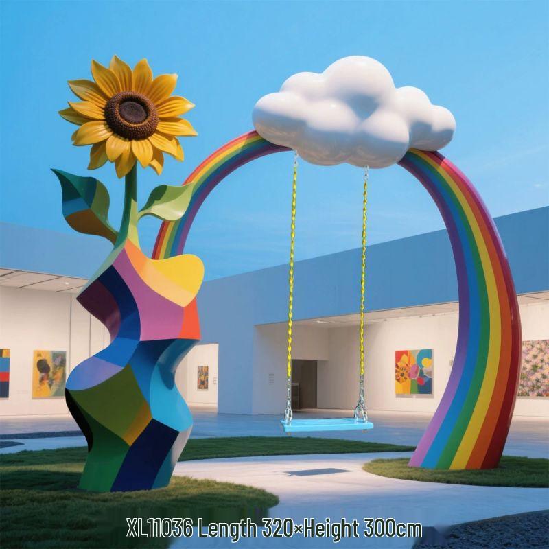 Скульптура-качели «Радужное Облако» для улицы