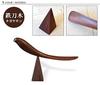 SHOEHORN Wooden Shoehorn with Stand, Made in Myanmar, featuring a Mother Bird. Handmade from precious ironwood (boxwood) wood (dark brown).