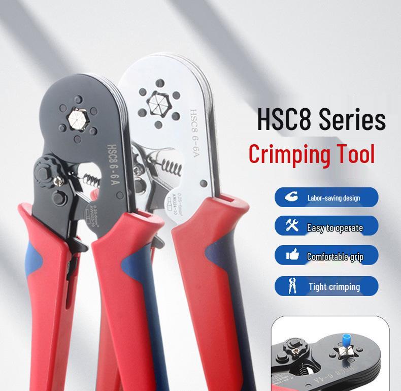 HSC8 6-4A Self-Adjusting Crimping Pliers for VE Tubes & Pin Terminals, 0.25-10mm²