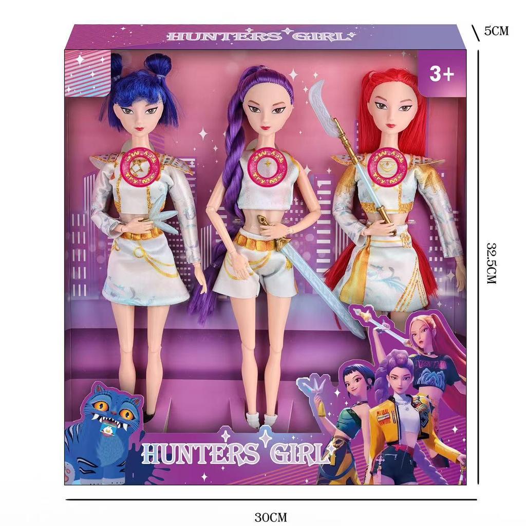 11.5-Inch Solid Body K-POP Demon Hunter Doll with 11 Joints and Weapon Accessories