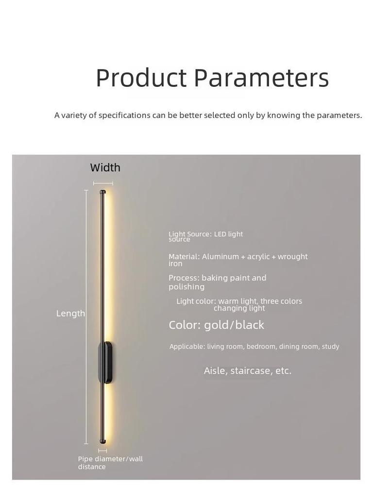 Punch-Free Smart Wall Light with Hand Sweep Switch for Bedroom and Hallway