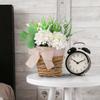 Spring And Summer White Hydrangea Flower Basket Door Hanging Cream Hydrangea Simulation Flower Window Hanging Home Decoration