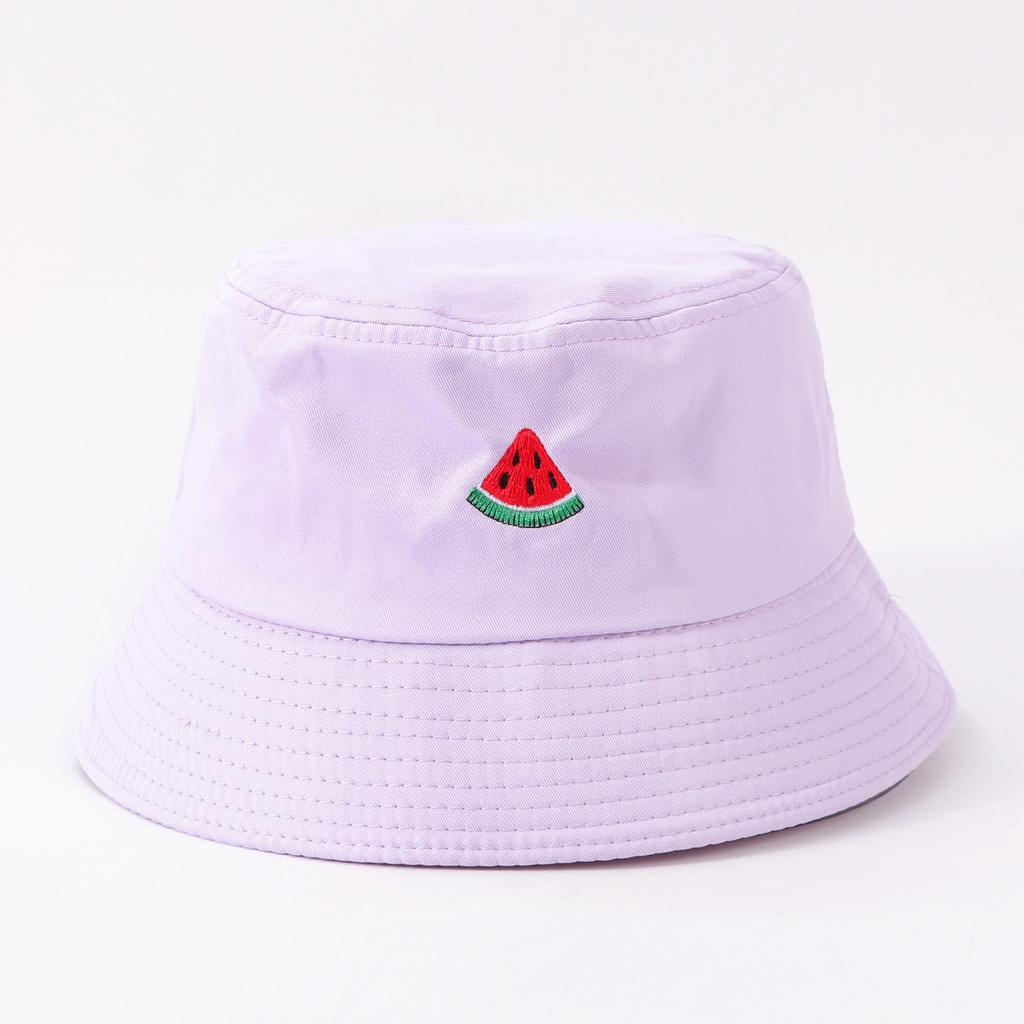 Watermelon Embroidery Fisherman's Hat Unisex Outdoor Sports Cap All-Season Style for Men And Women