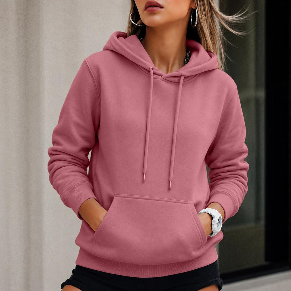 Women's Drawstring Hoodie Sweatshirt with Sleeves for Fall Winter