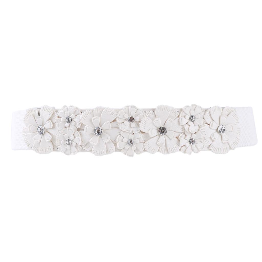 Women Belt Lady Fashion Flower Elastic Stretch Waist Belt Wide Elasticated Waistbands Girls Exquisite Stretchy Dress Accessories