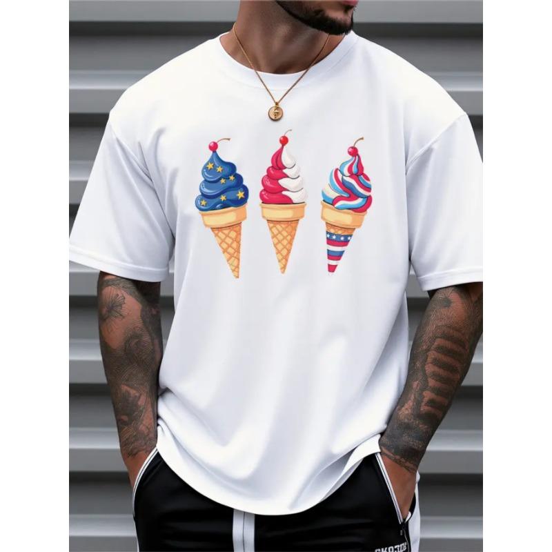Men's Trendy Printed T-Shirt Summer Short Sleeve Top
