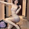 Perspective tight shame one-piece erotic underwear stepmother black stockings extremely tempting wife transparent