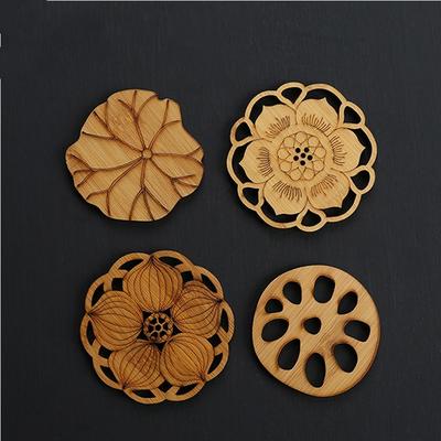 Wooden Round Cup Table Mat Tea Coffee Mug Placemat Home Decoration Kitchen Accessories