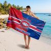 Montreal Canadiens Customized Name Text Beach Towel, Soft Absorbent Towel Beach Pool Travel Personal Gift