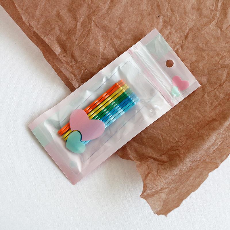 Hårnålar 10 st/set med 5 färger Populära Rainbow Glass Godisfärg Metall Bangs Clips Hårnål Bobby Pin Barrette