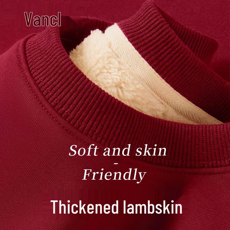 

VANCL Men s Lamb Wool Fleece Round Neck Pullover Sweatshirt 2XL