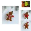 Adorable Brown Gingerbread Man Fabric Ornaments For Charming Christmas Tree Decoration