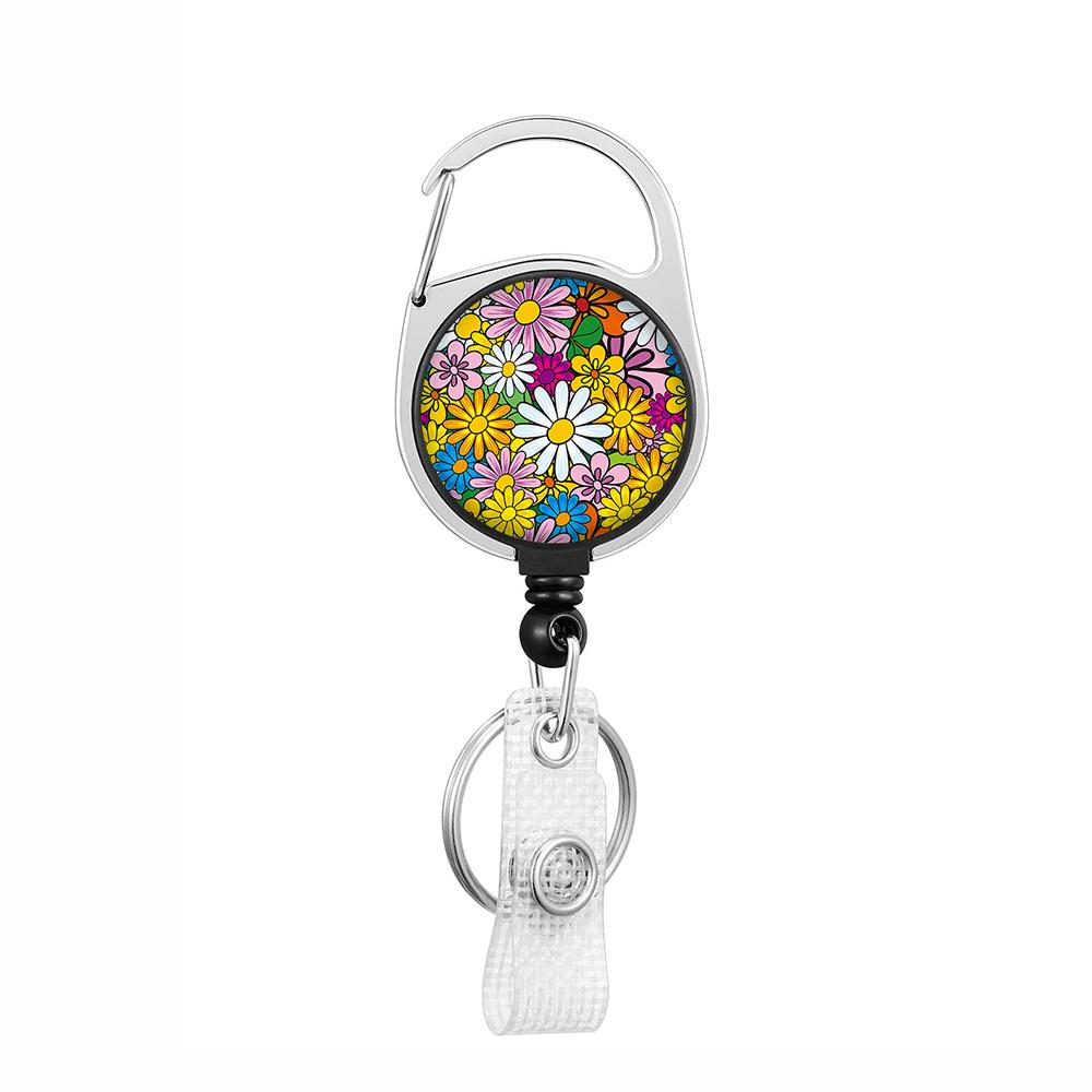 Plant Flowers Clip Lanyards ID Badge Holder Porta Credencial Lanyards Keychain Badge Reel Nurse Retractable Wholesale