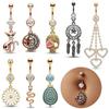 Stainless Steel Dangle Belly Button Rings Cat Sun Skull Navel Piercing Jewelry Women Trendy Cz Crystal Ombligo Body Piercing