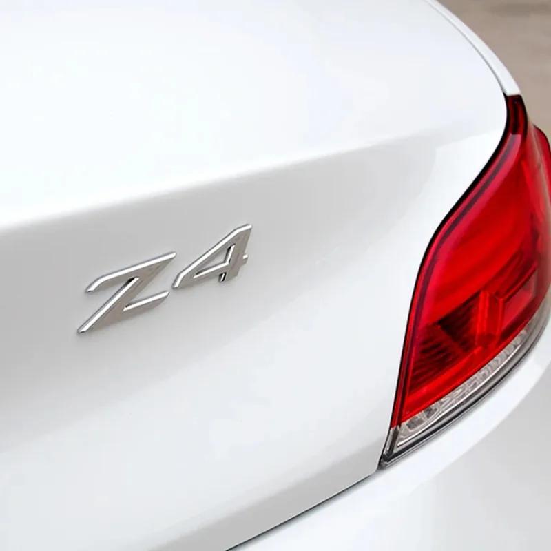 3D ABS Adhesive Chrome Black Logo Z4 Emblem Letters Car Rear Trunk Badge Decal For BMW Z4 E85 E89 G29 Z4 Sticker Accessories