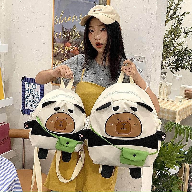 Schoolbag Kapibara Backpack Plush Tote Bag Children's Gift Change Bag Cute Capybara Fashion Cartoon Backpack