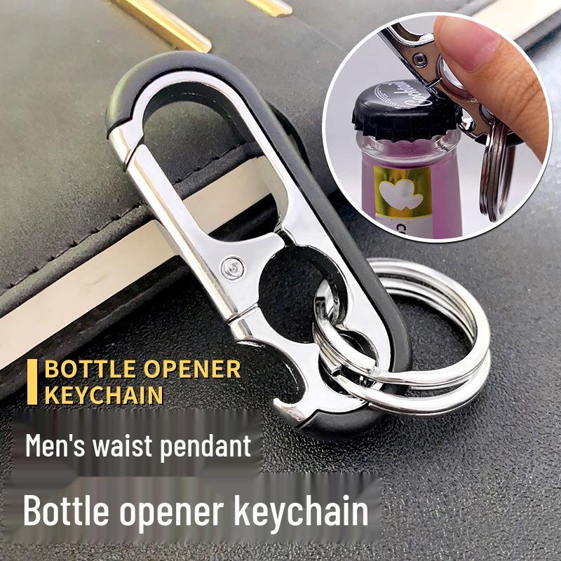 Multifunctional Metal Keychain Bottle Opener & Business Keyring Pendant Gift