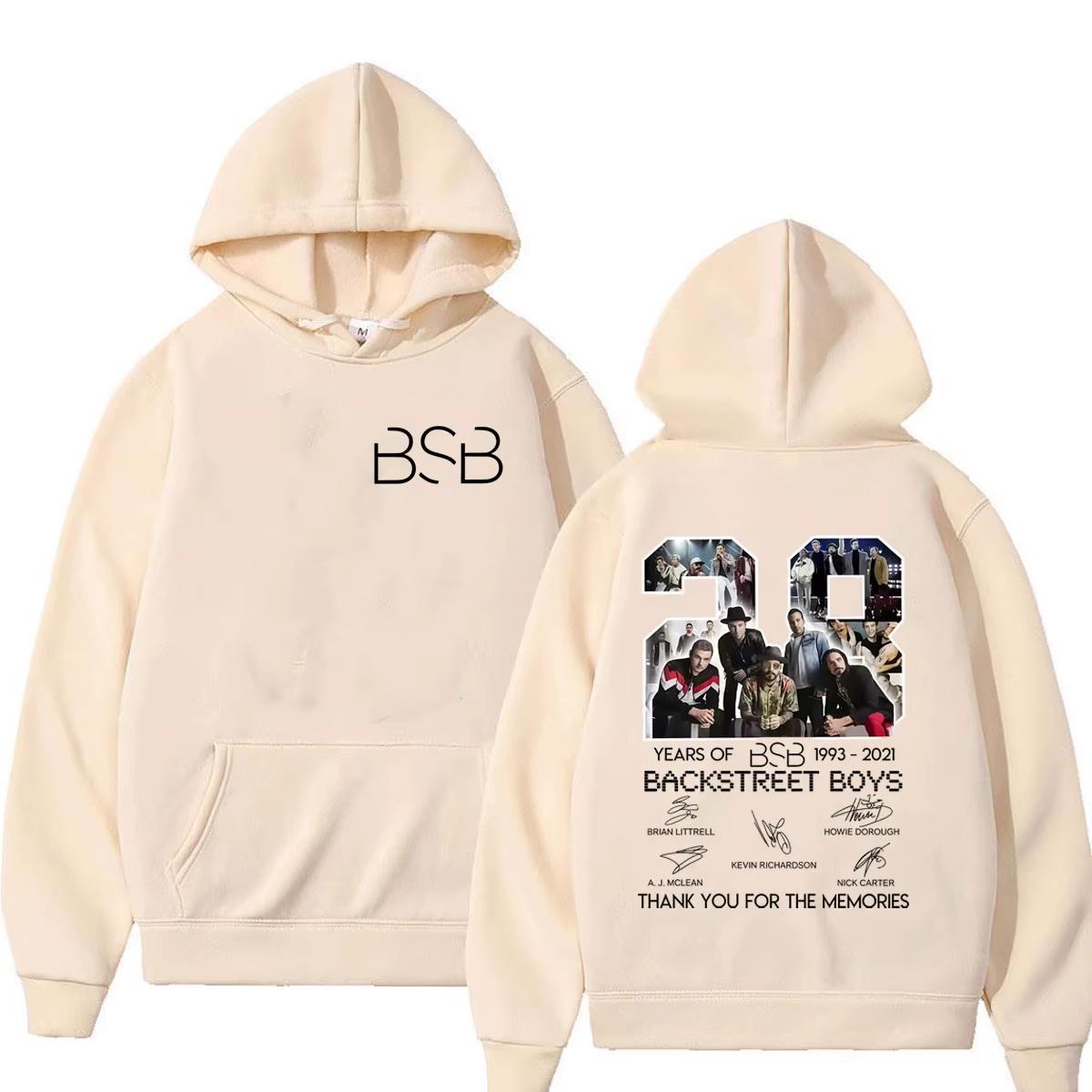 2026 Backstreet Boys Grafik Hoodie Herren Damen Mode Beliebte Musik Streetwear Männlich Lässig Übergroß Vintage Bedruckter Pullover S beige